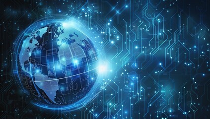 Obraz premium Global Network Connection: Digital World