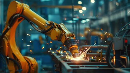 Industrial Robot Welding Sparks