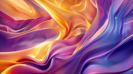 Obraz premium Abstract Colorful Wavy Silk Fabric