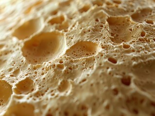 Close-up of a textured surface with air pockets. AI.