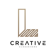 Creative abstract initial letter L logo design. Preamium Vector