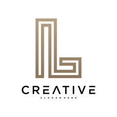 Creative abstract initial letter L logo design. Preamium Vector