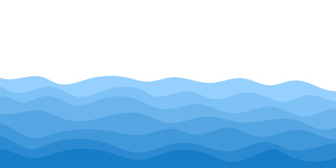 Background vector illustration of blue ocean wave layers