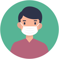 Man Medical Staff Avatar Isolated on White Background. Flat Vector Character Illustration