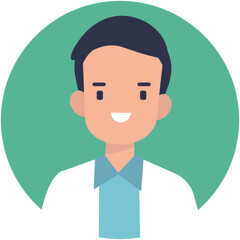 Man Medical Staff Avatar Isolated on White Background. Flat Vector Character Illustration