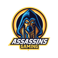 Vector Logo Illustration Assassins E- Sport and Sport Style.