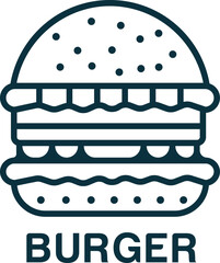 Line art  Burger icon .