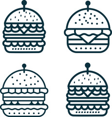 Line art  Burger icon .