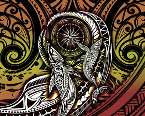 Polynesian.Hawaiian.Maori pattern  design. 
Unique And Novelty Design Background Combining Polynesian Pattern