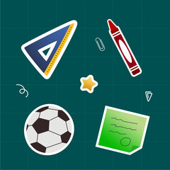 vector set of simple school icons