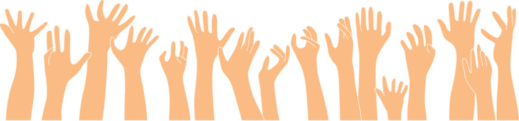 Raised up icon for Multiethnic Diverse Hands 