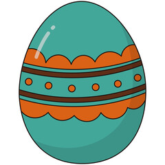 Cute Cartoon Happy Easter Celebration Icon. Vector Illustration.