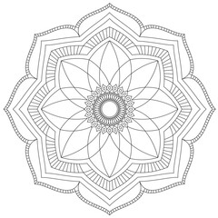 Fototapeta premium Mandala for decoration or coloring book, easy for beginners and senior