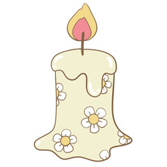 Cute candle hand drawn cartoon
