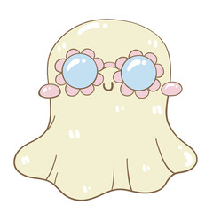 Cute halloween ghost hand drawn cartoon