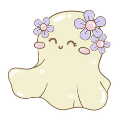 Cute halloween ghost hand drawn cartoon
