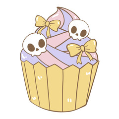 Halloween cupcake hand drawn cartoon