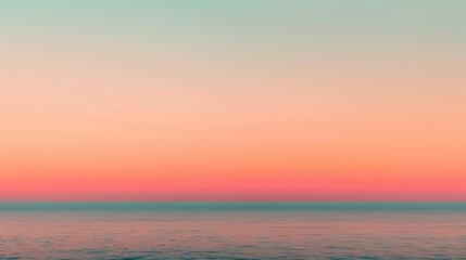 Obraz premium Serene ocean view during sunset with a gradient sky of pink, orange, and blue hues. Perfect for nature and landscape enthusiasts.