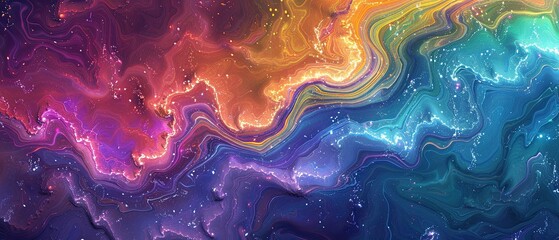 Vibrant iridescent pattern with shimmering colors blending seamlessly into one another