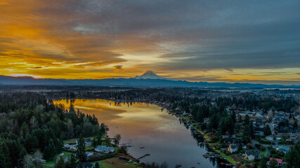 sunset over the river