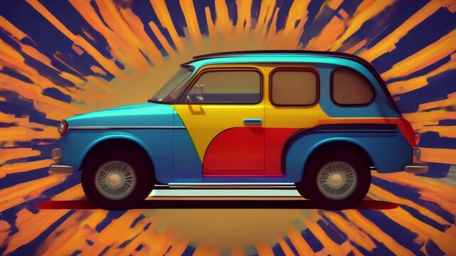 Vibrant vector car template ,generative ai