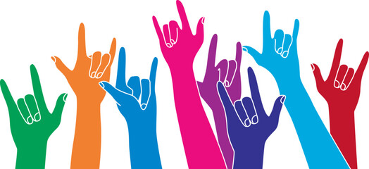 multiple diverse hand gestures against , vector icon design.