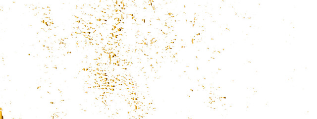 Golden glitter confetti falling down on transparent background. Vector illustration.