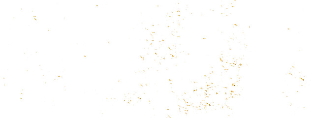 Doted and confetti golden glitter on transparent background. Shiny glittering dust. Gold glitter sparkle confetti that floats down falling. Vector illustration.