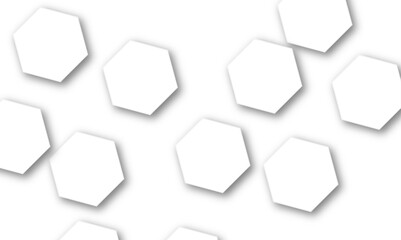 Fototapeta premium Abstract white hexagonal geometric background with shadow. Luxury White 3D futuristic honeycomb mosaic white background. Abstract white lines background. Vector Illustration.