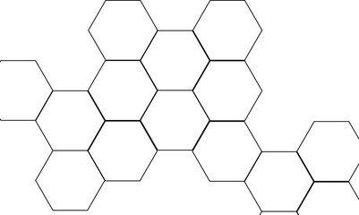 Abstract white and gray hexagon technology lines background. Abstract white and grey color hexagonal geometric background with copy space. Abstract white lines background.