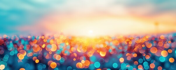 Spring festival ,Festive decorations, bright hues, Double exposure silhouette with crowds and celebrations