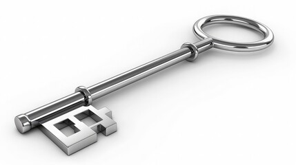 Silver Key with Unique Design