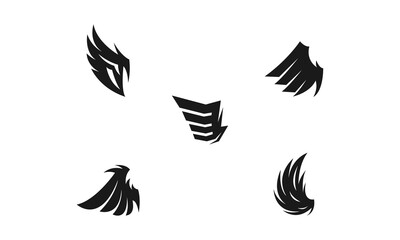 Set of bird wings model illustration design vector