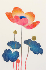 Flowers on a white background simple illustration