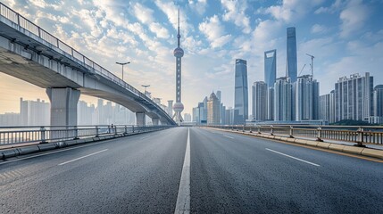 Empty Road in Shanghai