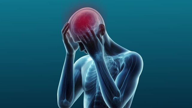 Headache Pain Highlighted in Medical Illustration