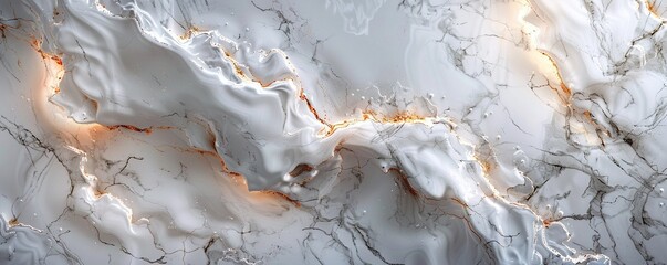 Swirling White Marble with Gold Veins