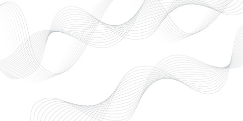 White wave curve lines banner background design. Abstract soft wave lines dynamic flowing gray light isolated background. Vector Illustration of the gray pattern of lines. Black stripes on white .