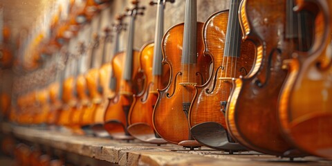 Row of violins.