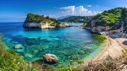 Stunning Coastal View of a Small Island and Turquoise Water