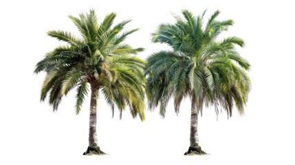 Two Palm Trees Isolated on White Background