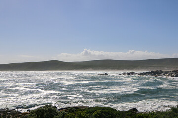 waves crashing on the beach