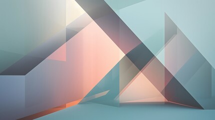 62. Interlocking geometric figures with a soft color palette and subtle depth