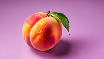 peach in a purple color isolated background