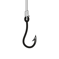Fishing Hook, fish hook Icon Design Set Vector Art Illustration