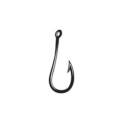 Fishing Hook, fish hook Icon Design Set Vector Art Illustration