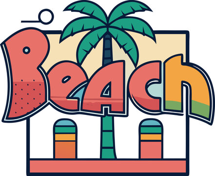 recommend clip art: "BEACH" t-shirt design vector Art & Illustration