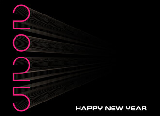 2025 happy new year blending design isolated in black , template 2025 celebration, isolated in black 