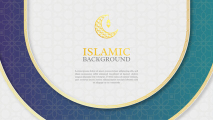 Gradient blue and purple Islamic pattern background. abstract Islamic pattern