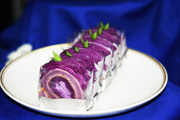 Purple sweet potato homemade cake.
